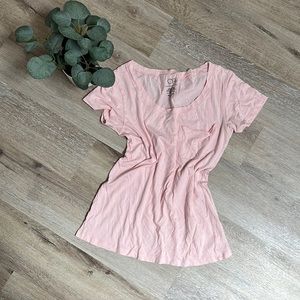 Charlotte Russe Pink Basic Pocket Tee Size M